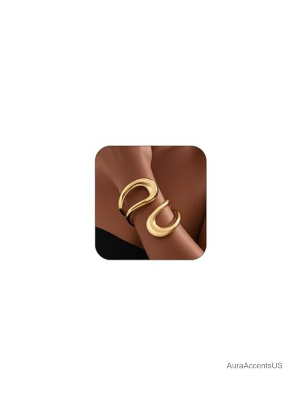 Gold Bangle Bracelet Chunky Twisted Waterdrop Adjustable Cuff